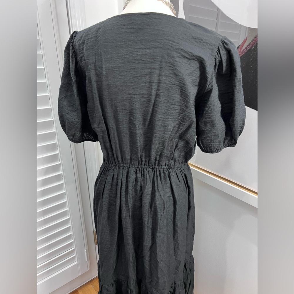 Simply Vera Vera Wang Black Short-Sleeve Maxi Dress, Size L - Picture 4 of 10